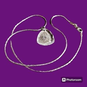 GORHAM Sterling Silver Lead Crystal Faceted Snowflake Pendant Chain Necklace